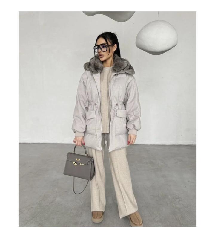 Серый пуховик Loro Piana