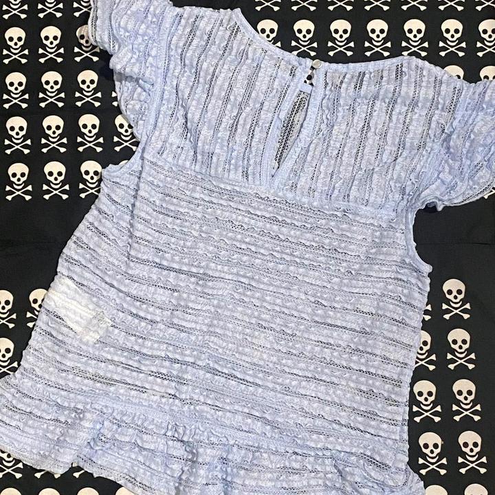 Кружевная голубая блузка BIK BOK