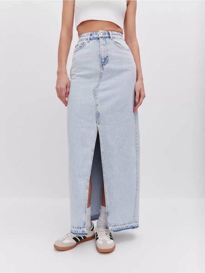 Джинсовая юбка макси