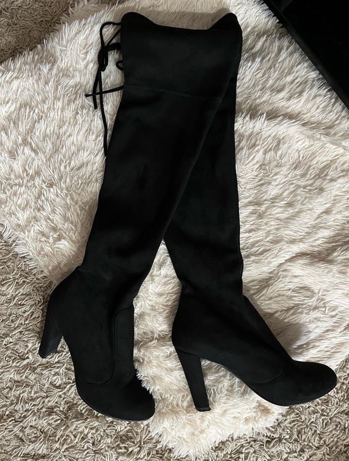 Замшевые ботфорты-чулки 37р.