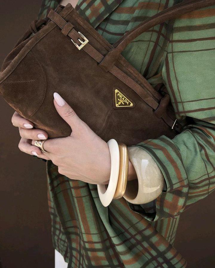 Сумка Prada Bonnie medium suede handbag🍫 натуральная замша