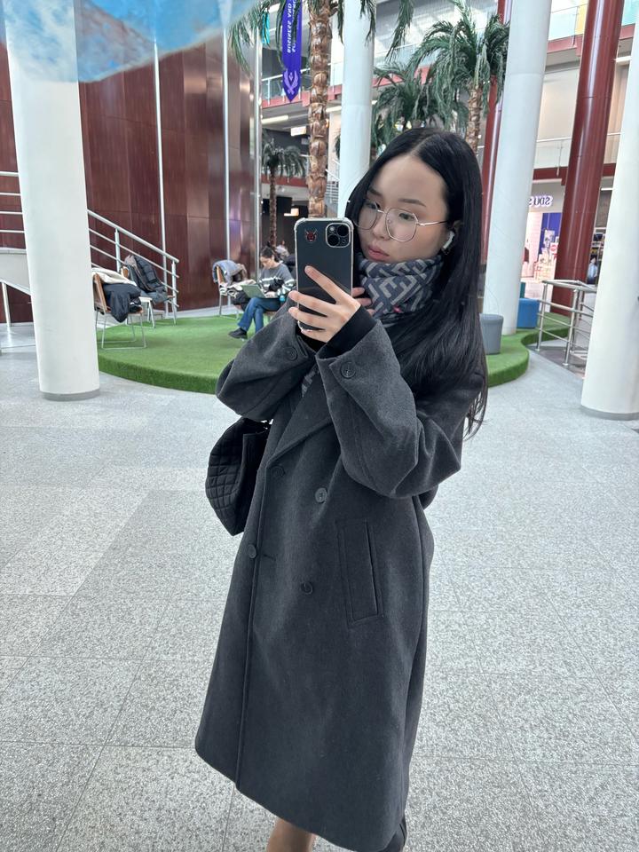 Пальто серый макси