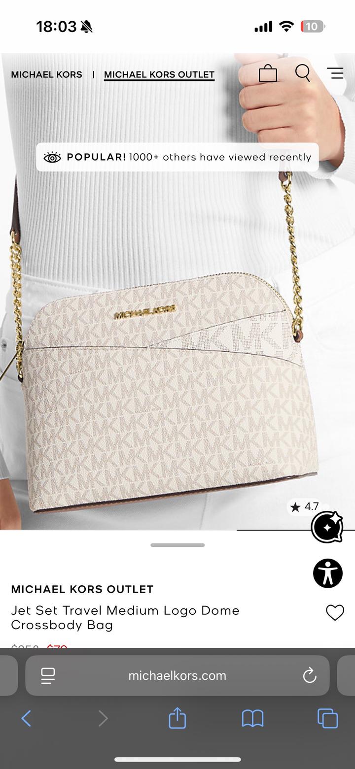 Michael Kors Jet Set Travel Medium Logo Dome Crossbody