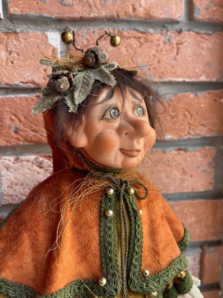 Коллекционная фарфоровая кукла-эльф Mirtillo (Montedragone, Италия)