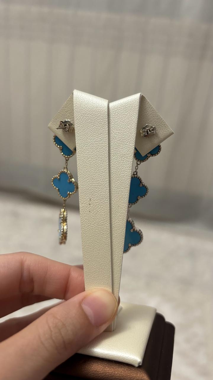 Элегантные висячие серьги от Van Cleef & Arpels . Серебро 925 проба 5,29гр