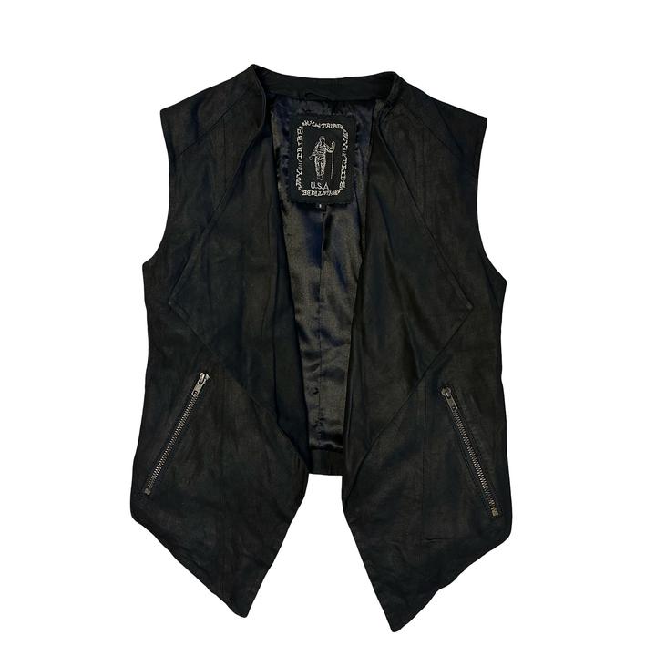 Жилетка в стиле rick owens / model off-duty из 100% натуральной кожи