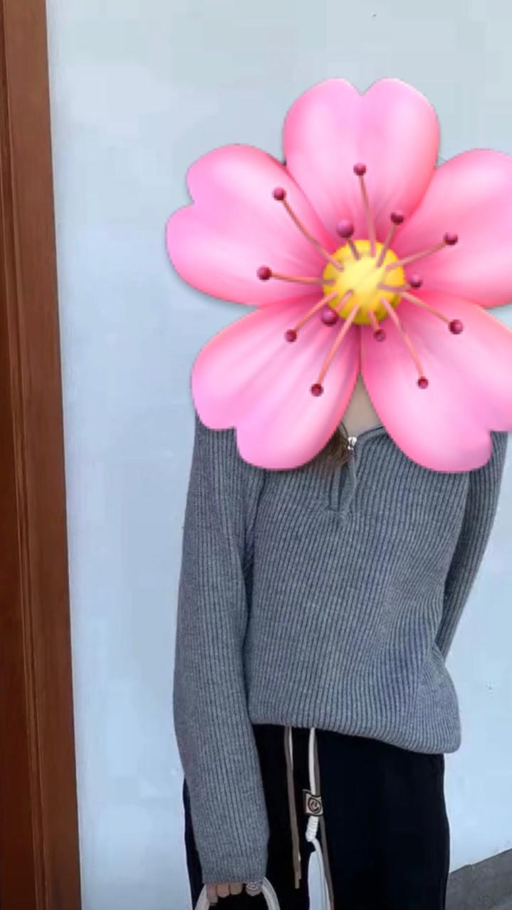 Кофта Полу замок серый