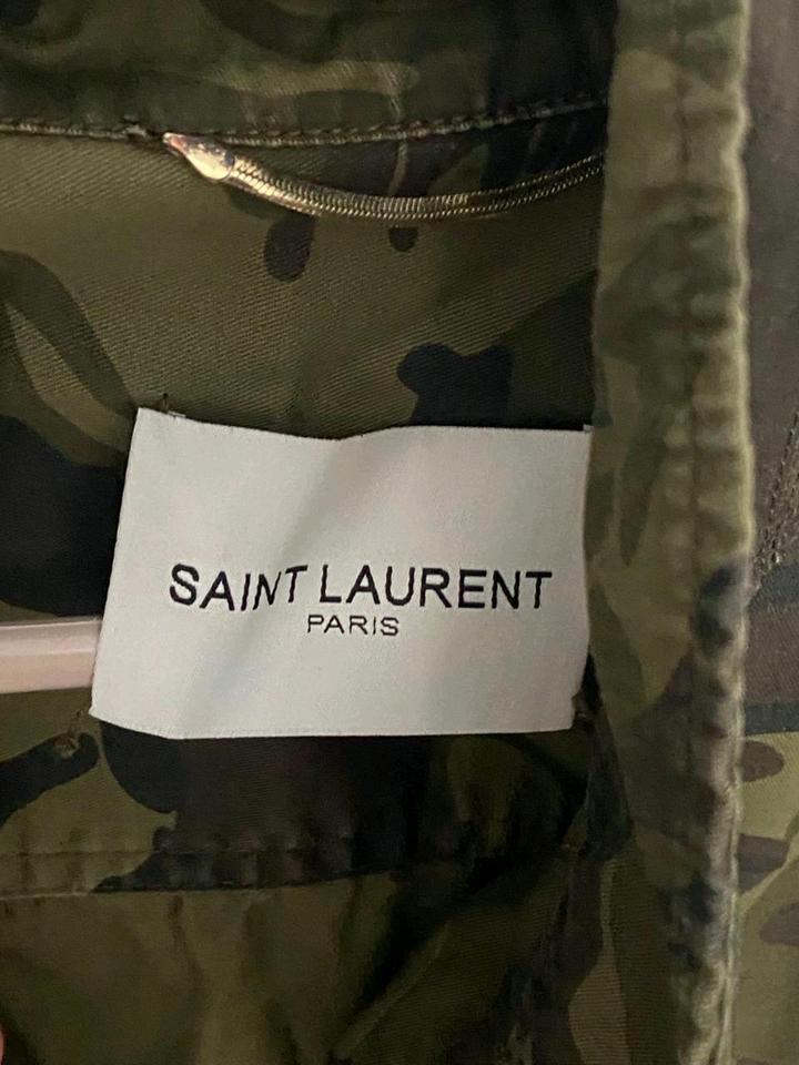 Стильная куртка плащ-шинель Saint Laurent в стиле Military
