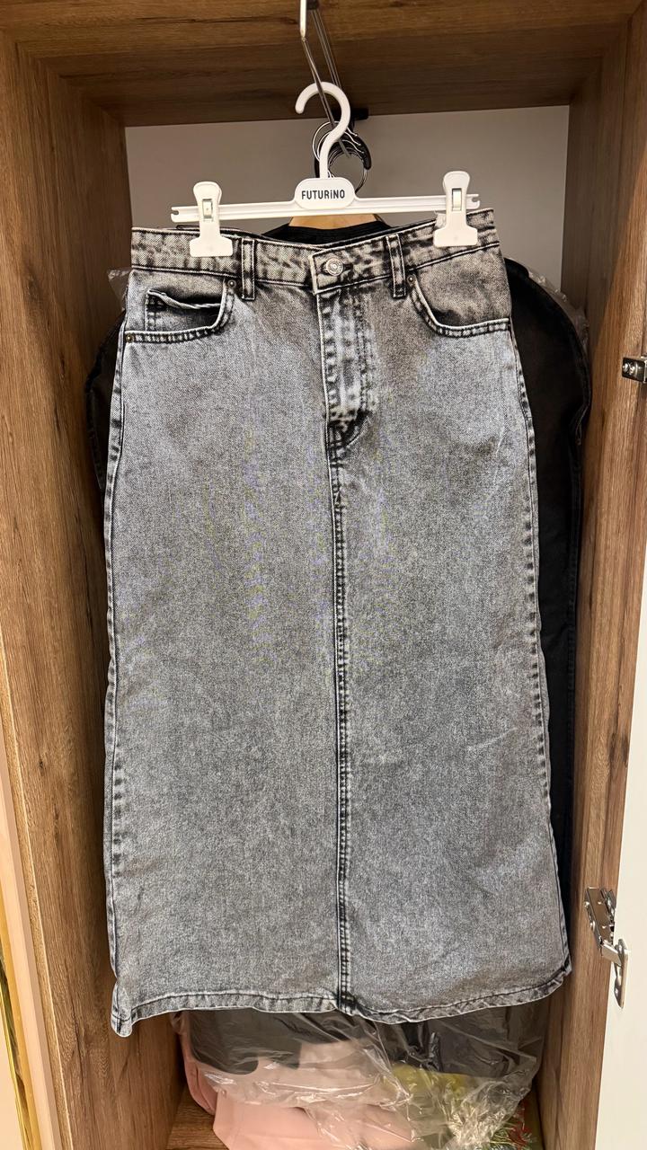 Джинсовая юбка макси