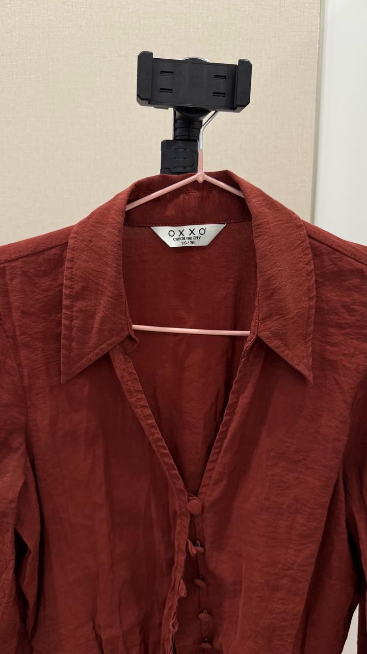 Рубашка блузка бардовая