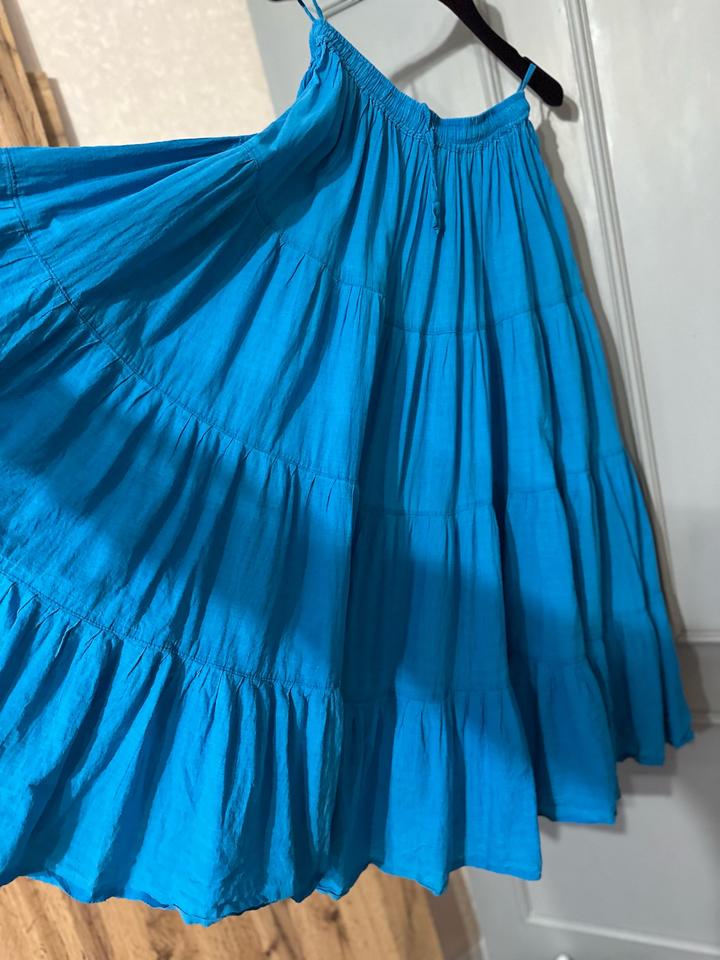 ✨ Лёгкая воздушная юбка в насыщенном голубом оттенке