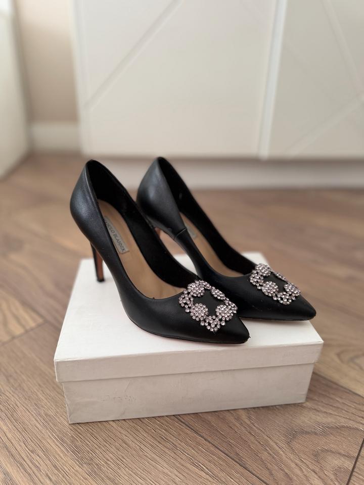Черные кожаные туфли MANOLO BLAHNIK