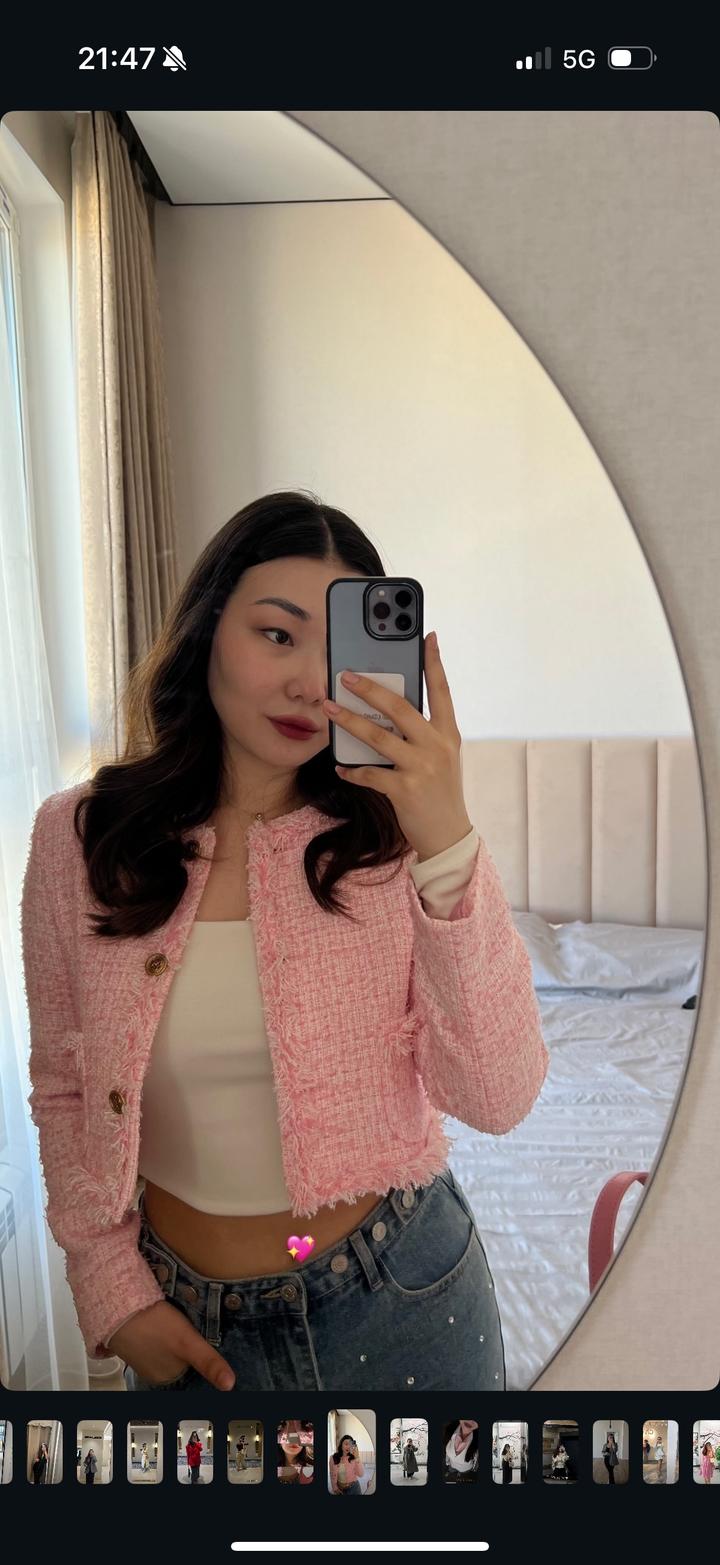 Розовый твидовый жакет 💗