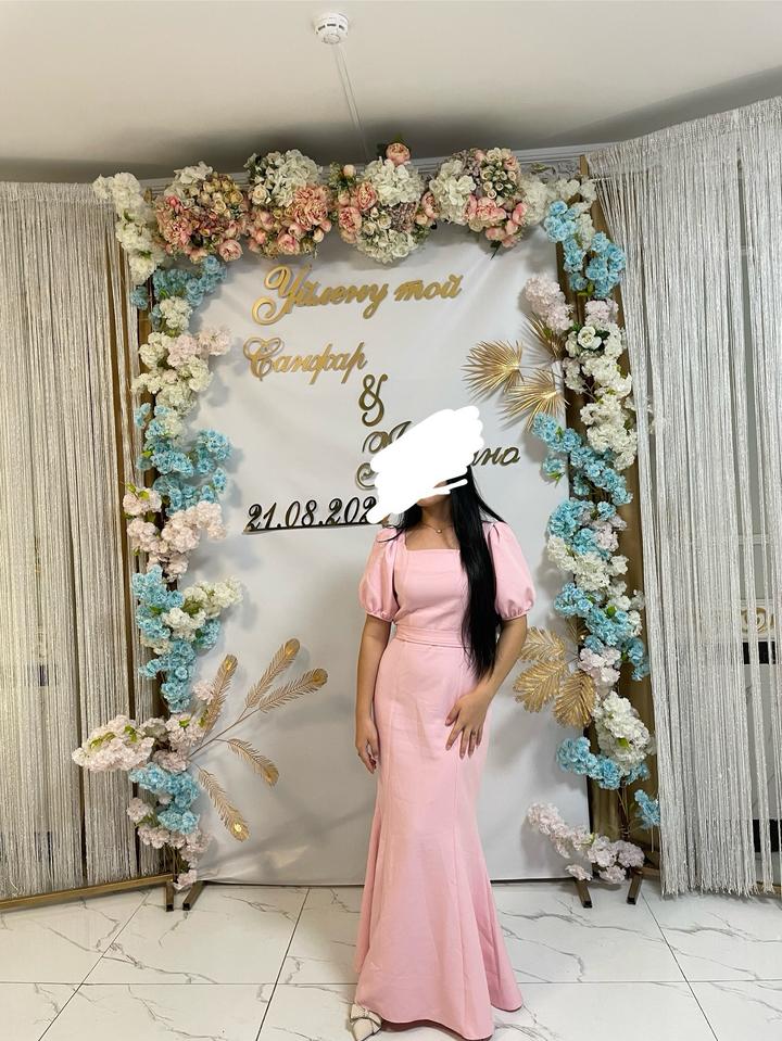 вечернее розовое платье