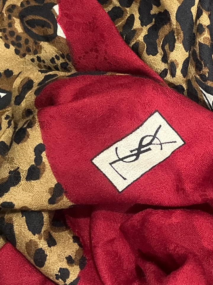 YSL 80s VINTAGE LEOPARD SCARF