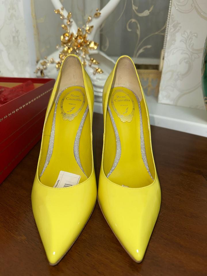 Оригинальные туфли Rene Caovilla Yellow patent