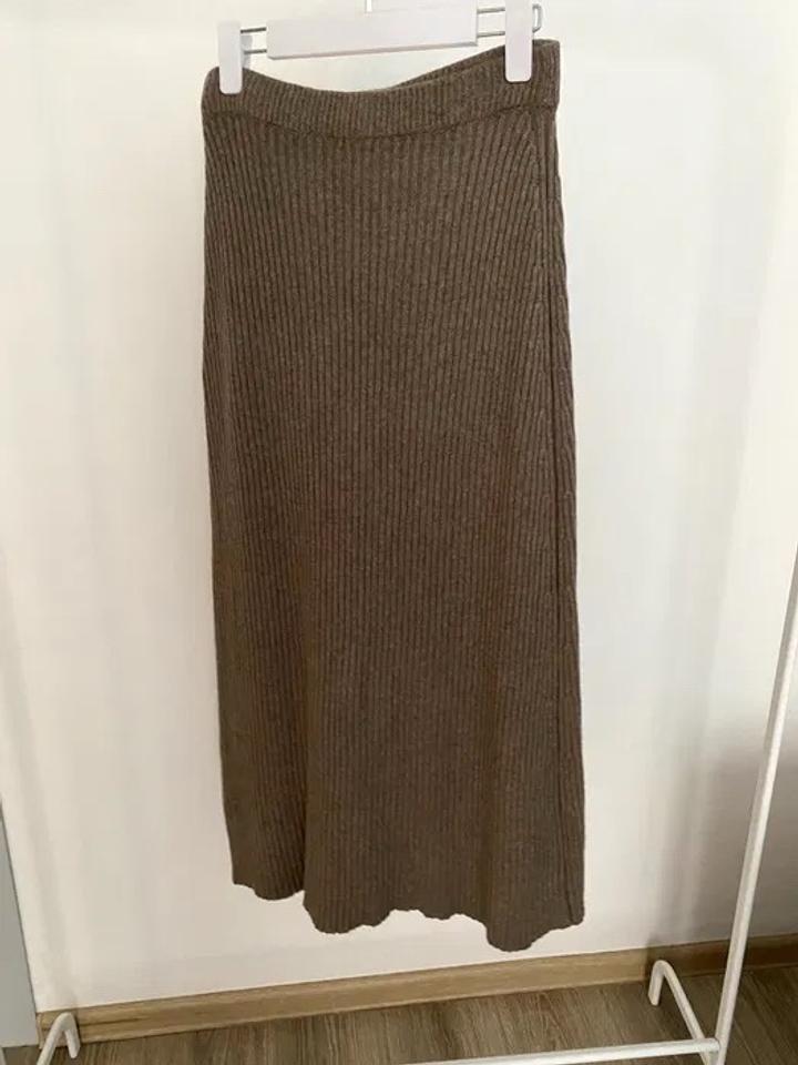 Юбка-миди Massimo Dutti рубчик бежевая M