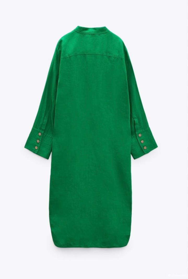Льняное платье-рубашка Zara