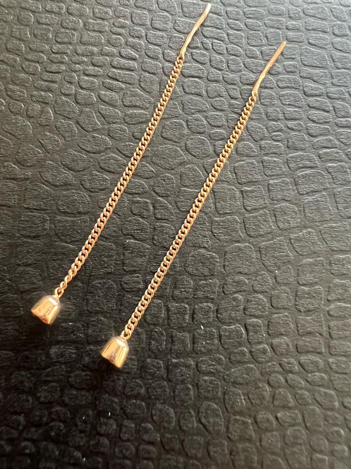 Серьги гвоздики цепочки висячие