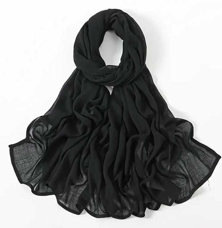 черный хиджаб модал/ black modal hijab