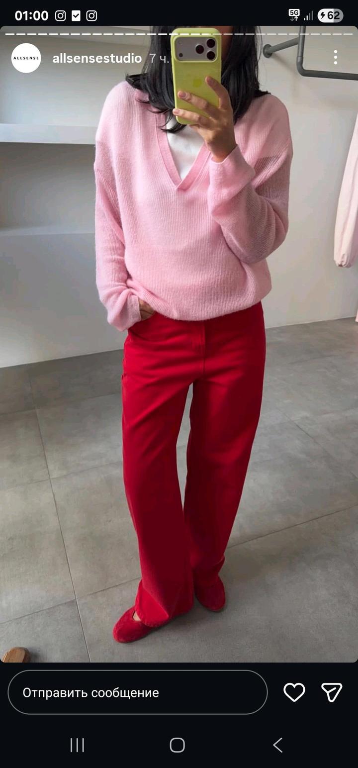 Zara красные трендовые джинсы 36