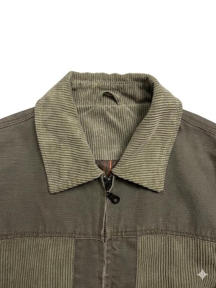 Vintage Corduroy Mix Bomber Jacket