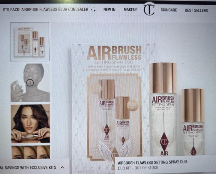 Charlotte Tilbury Airbrush Flawless setting spray Duo,.