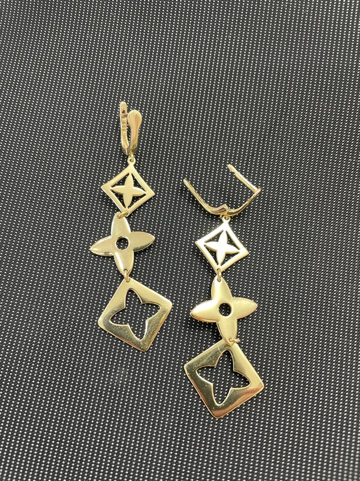 серги серебро позолоченный