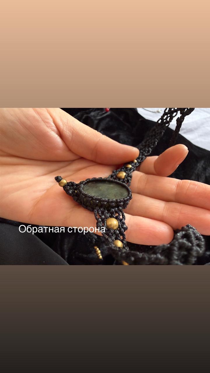 Чокер с натуральным лабрадором