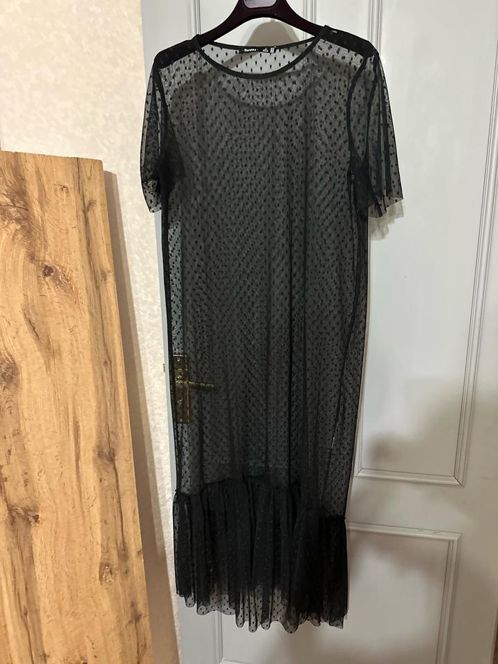 Сетчатое платье Bershka в горошек 🖤