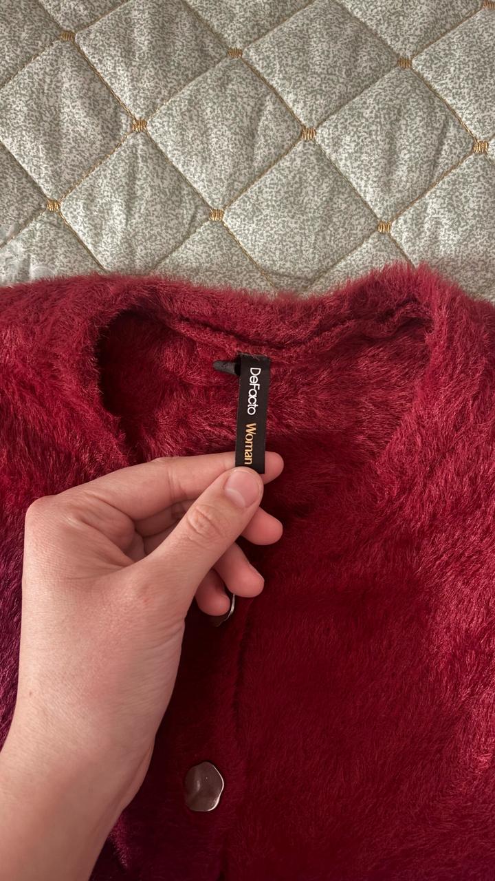 Бордовый кардиган Defacto