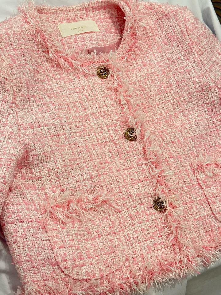 Розовый твидовый жакет 💗