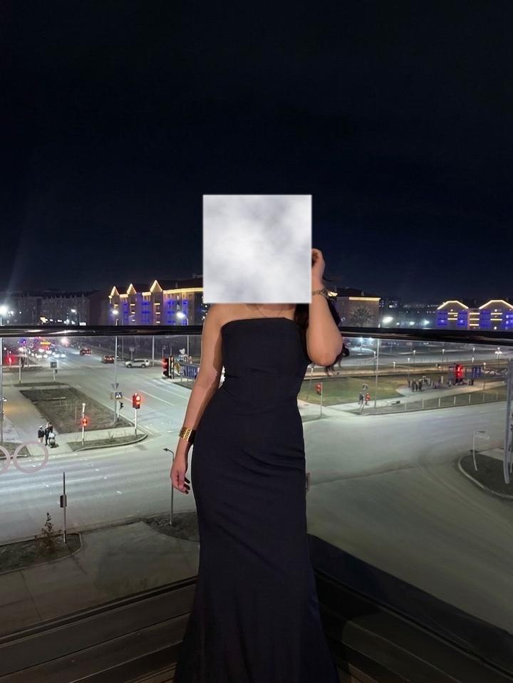 Темно синяя тройка платье