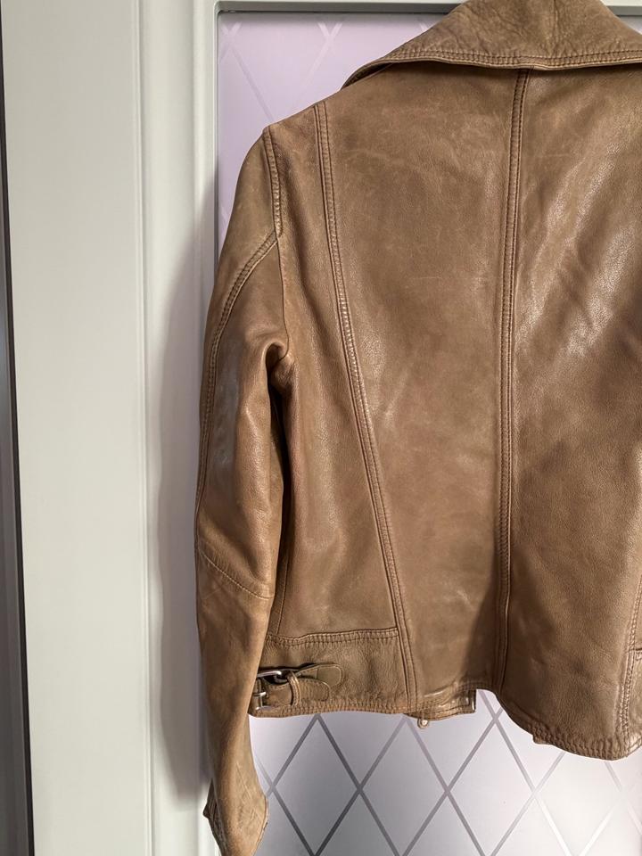 Кожаная куртка Massimo Dutti, хаки