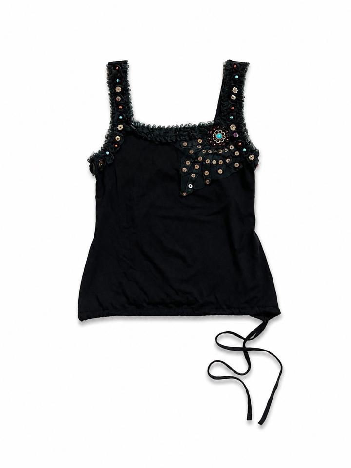 Black vintage viscose top