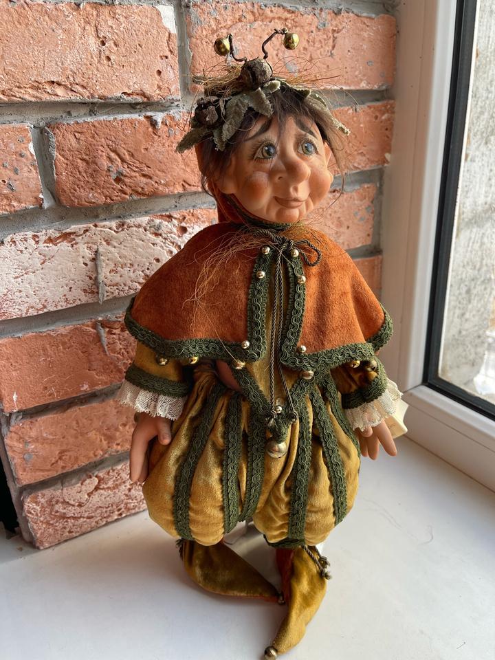 Коллекционная фарфоровая кукла-эльф Mirtillo (Montedragone, Италия)