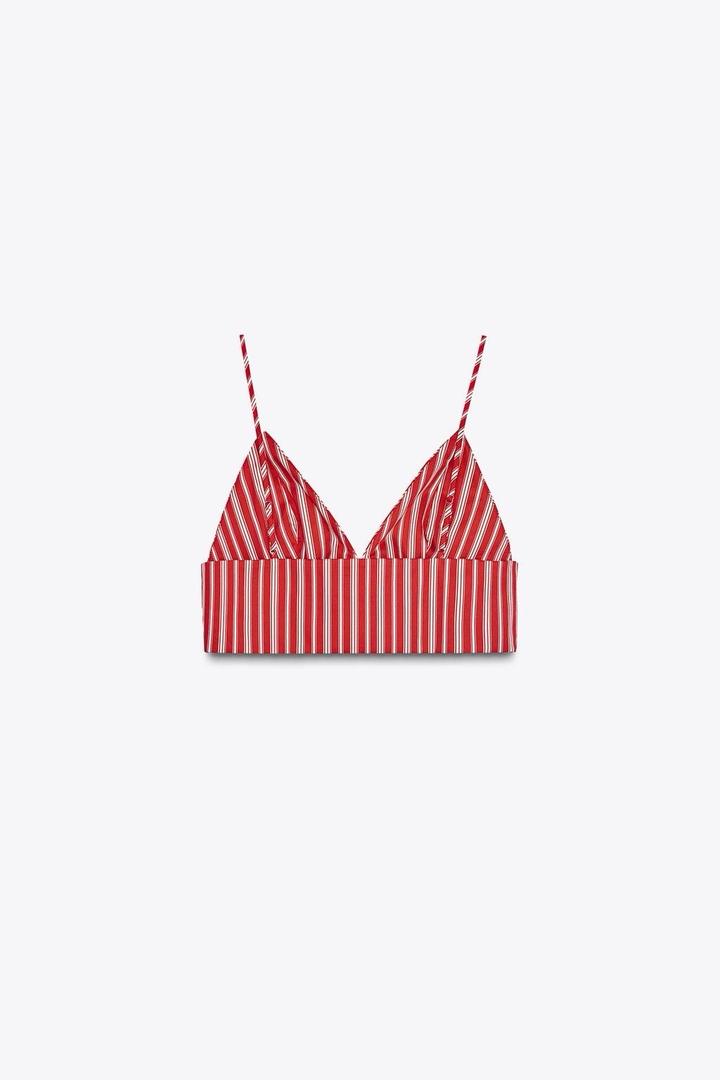 Топ Zara в красно-белую полоску