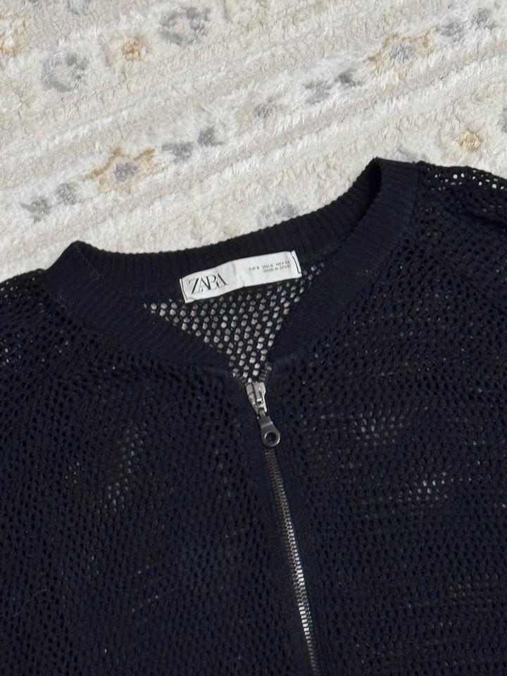 Черный сетчатый бомбер Zara