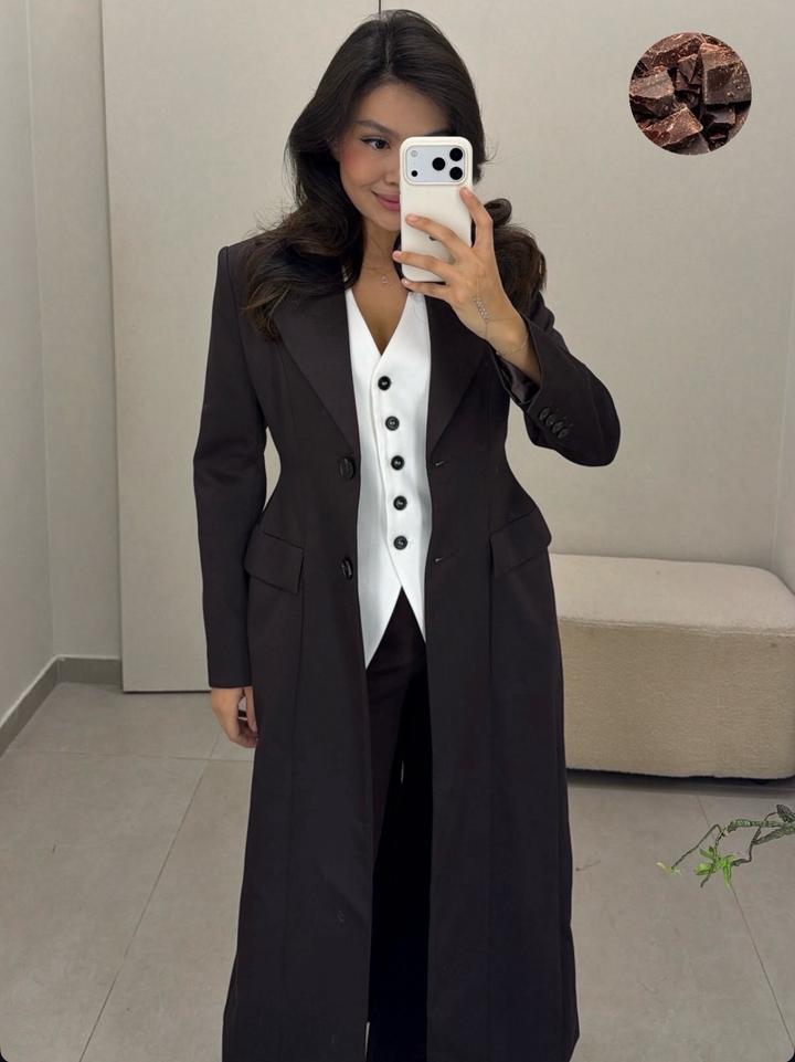 Пальто в цвете шоколад s