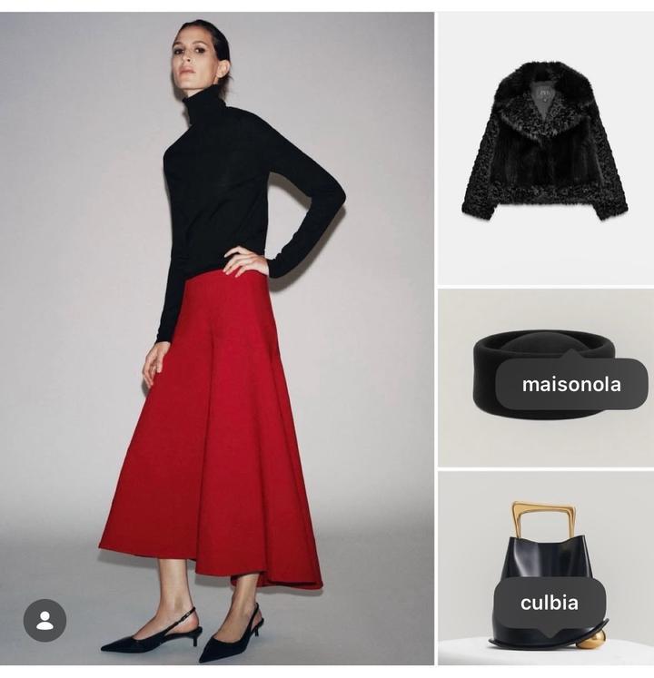 Юбка миди ZW COLLECTION ZARA