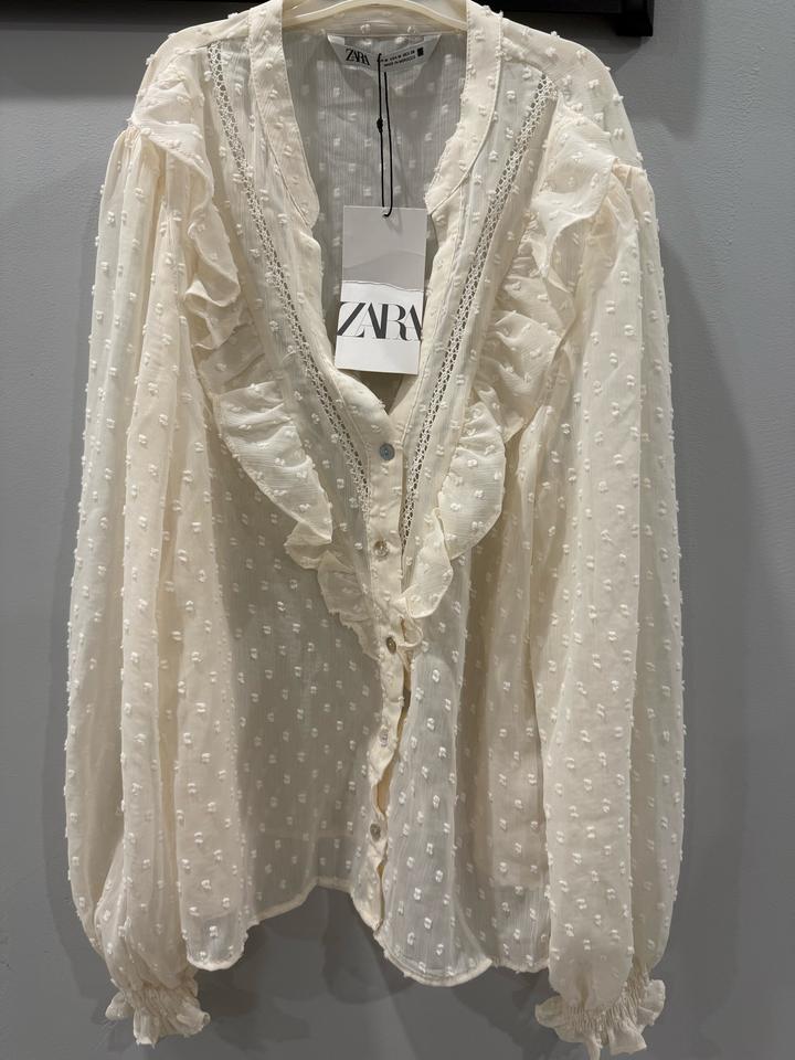 Бежевый блузка ZARA
