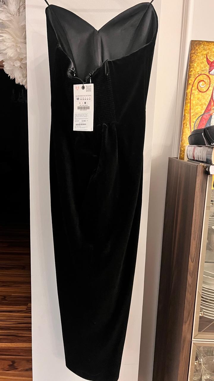 Zara вечернее бархатное платье