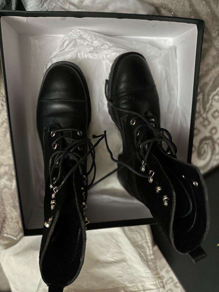 Massimo Dutti ботинки из бычьей шерсти кожи и Напа