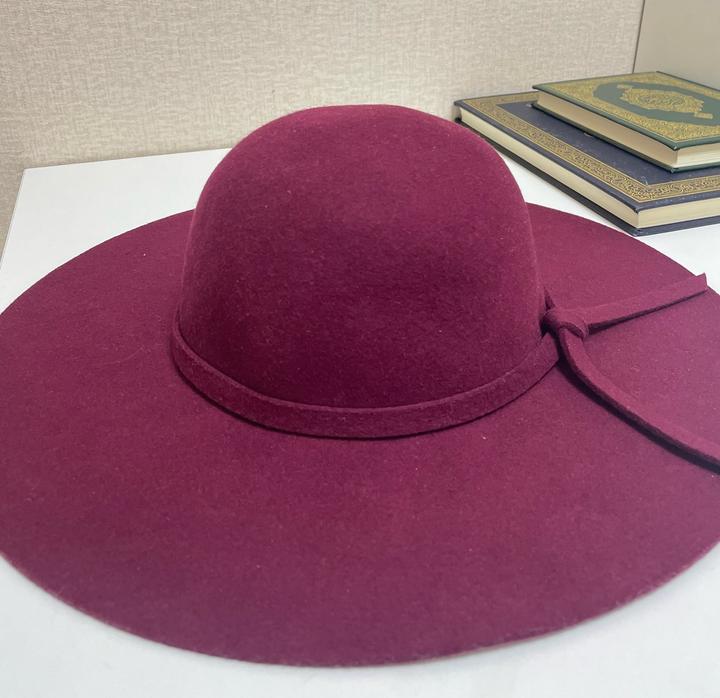 Шляпа бургунди 100% шерсть