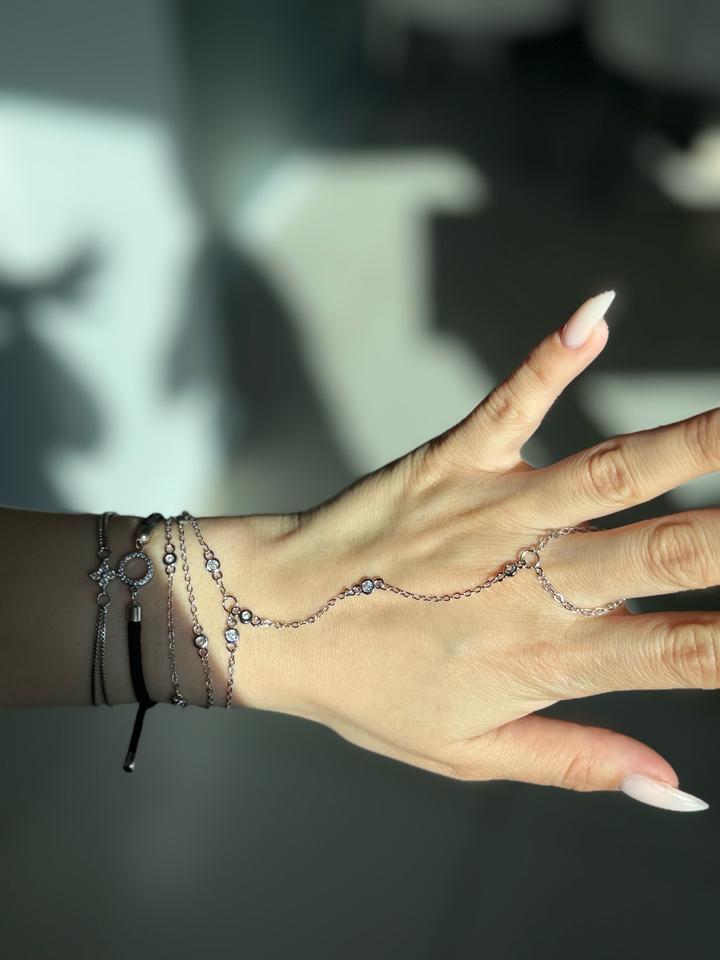 Слейв-браслет с фианитами