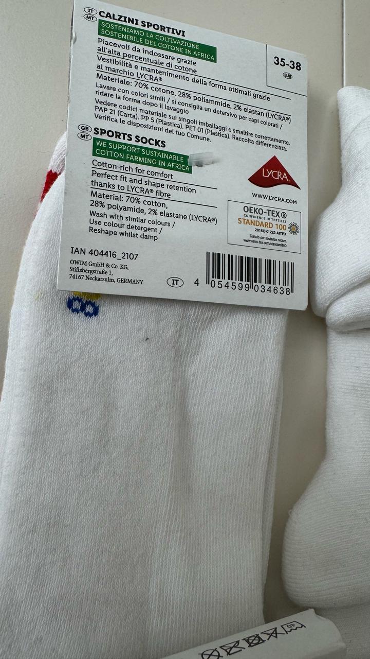 Спортивные носки . Европа