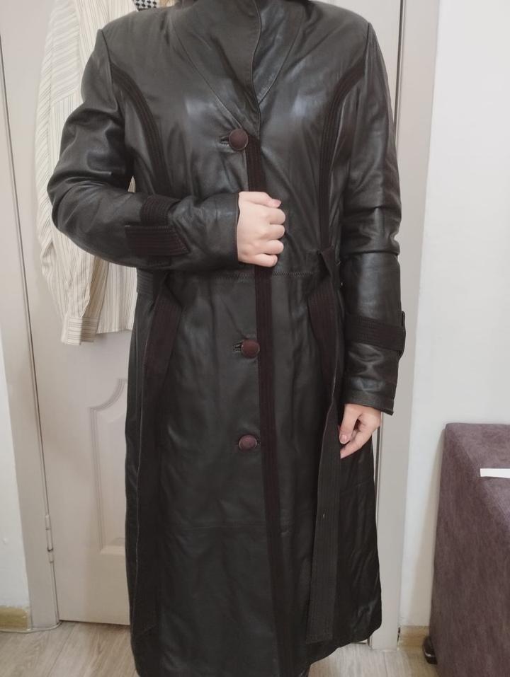 Пальто кожаное новое холодная весна осень