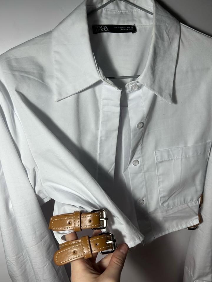 рубашка белая zara