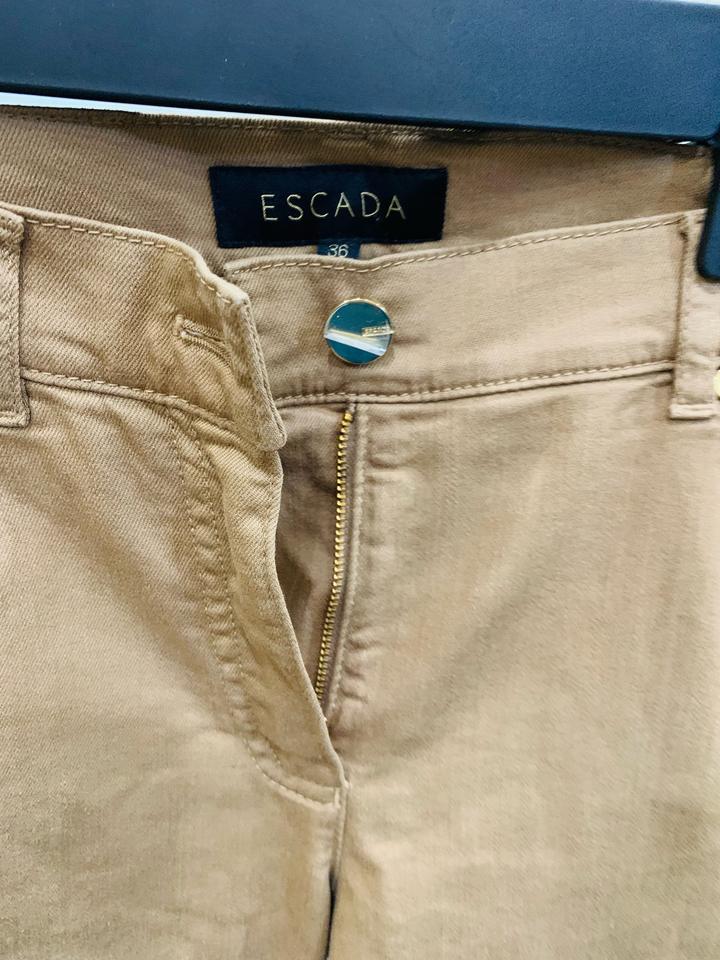 Люксовые бежевые джинсы скинни от ESCADA