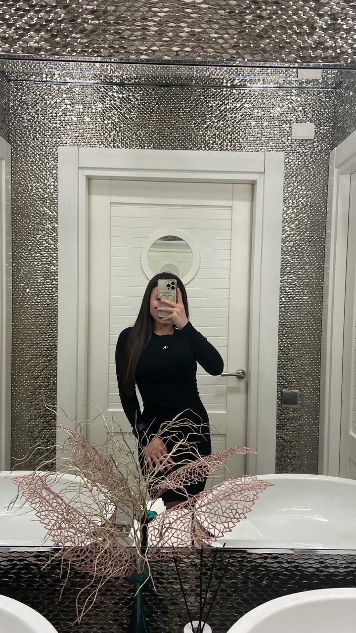 Черное платье мини Calvin Klein трикотаж, размер XS